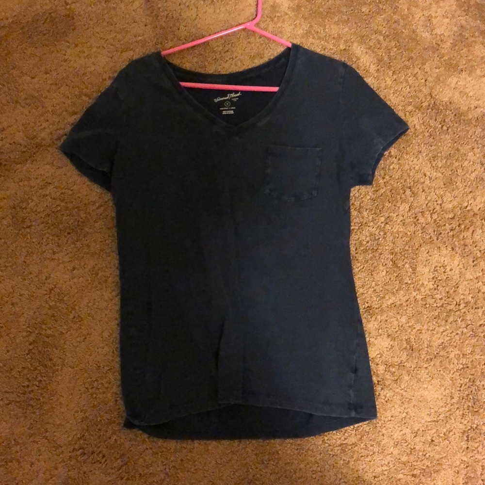 Navy blue v neck short sleeve